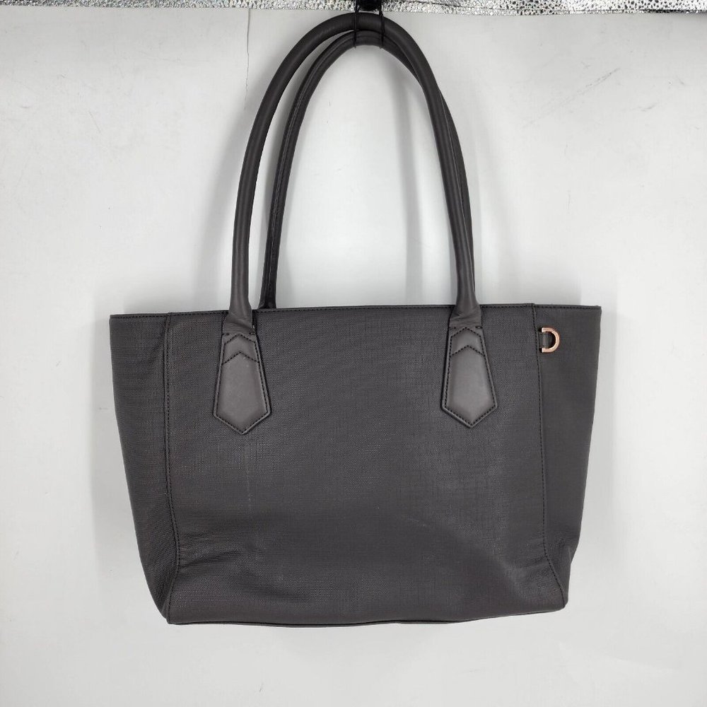 Dagne Dover Women's Signature Classic Coated Canvas Laptop Tote in Graphite NWT